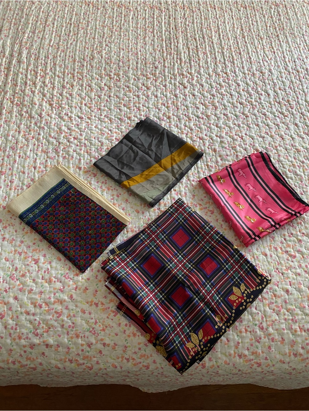 Set of 4 Vintage Scarves